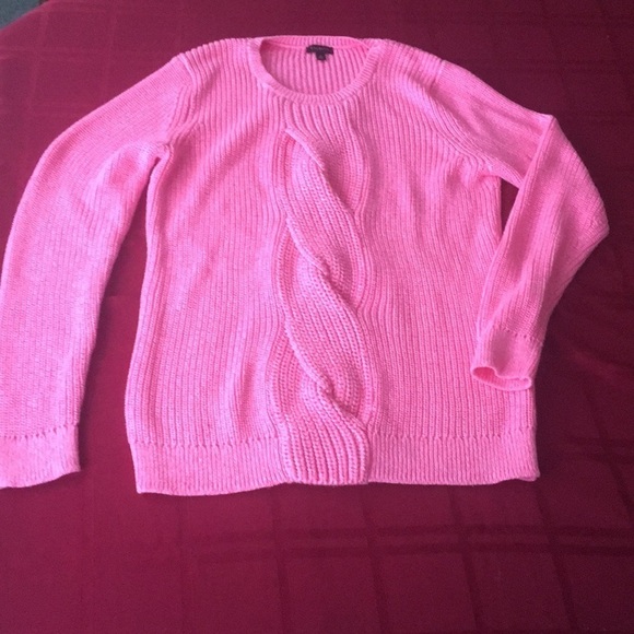 Talbots Pink plait-front sweater - Picture 2 of 7